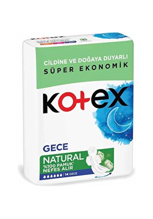 Kotex Natural Gece Hijyenik Ped 14'lü