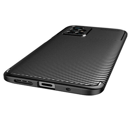 Gpack Xiaomi Redmi 10 Kılıf Negro Karbon Görünüm Dizayn SilikonNano Glass