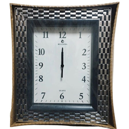 KLASİK ESKİTME GÜMÜŞ SAAT 35X30 CM SESSIZ ÇALIŞIR