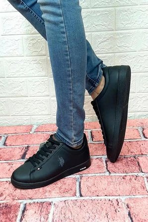 U.S. Polo Franco Siyah Düz Tabanlı Sneaker Erkek Spor Ayakkabı