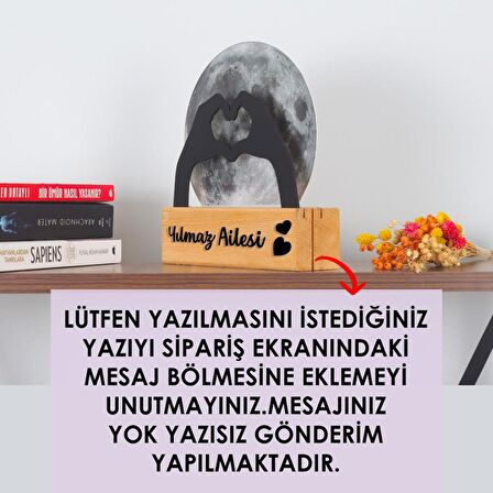 Veraart Işıklı Pleksi Dolunay Kişiselleştirilebilir Dekoratif Biblo Holly Kalp Anahtar Askılığı