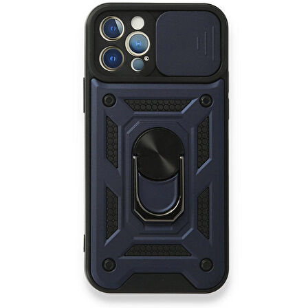 Gpack Apple iPhone 12 Pro Kılıf Tank Aramid Sürgülü Vega Yüzüklü