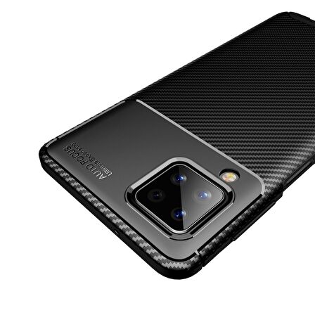 Smcase Samsung Galaxy A12 Kılıf Karbon Dokulu Silikon 