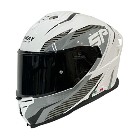 Sway Kapalı Kask Sw 867 Power Beyaz Siyah Gri