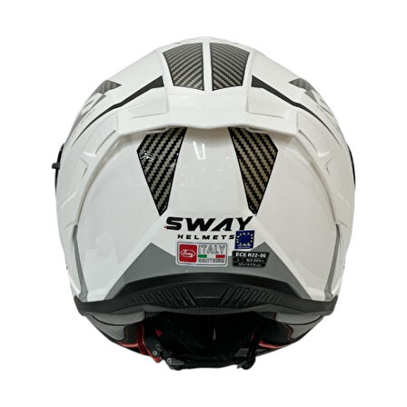 Sway Kapalı Kask Sw 867 Power Beyaz Siyah Gri