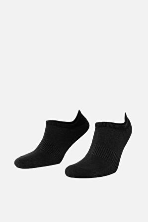 12 Çift Siyah Pamuklu Unisex Babet çorap
