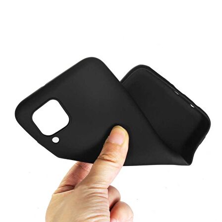 Smcase Samsung Galaxy A12 Kılıf Lüks Mat Silikon  Nano Ekran Koruyucu