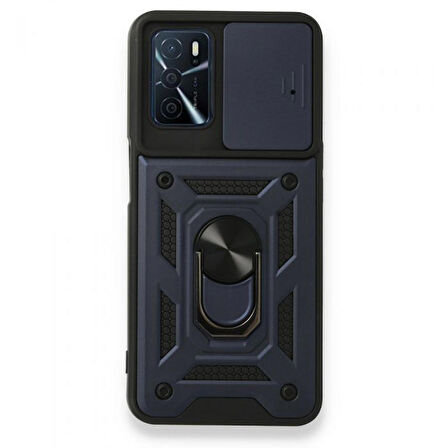 Gpack Oppo A16 Kılıf Tank Aramid Sürgülü Vega Yüzüklü