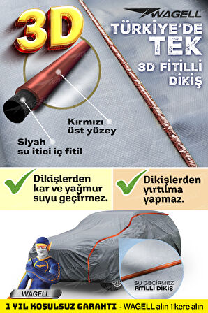 Honda Civic Hatchback 1996-2001 Uyumlu PROMAX X400 Miflonlu Araba Brandası - Oto Çadır Örtü