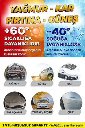 Fiat Tofaş Doğan Şahin Uyumlu PROMAX X400 Miflonlu Araba Brandası - Oto Çadır Örtü