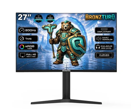 BRONZTURQ  27" 200Hz 1 ms (DP + HDMI) FHD Kavisli Monitör  BTQ270FHD-AA