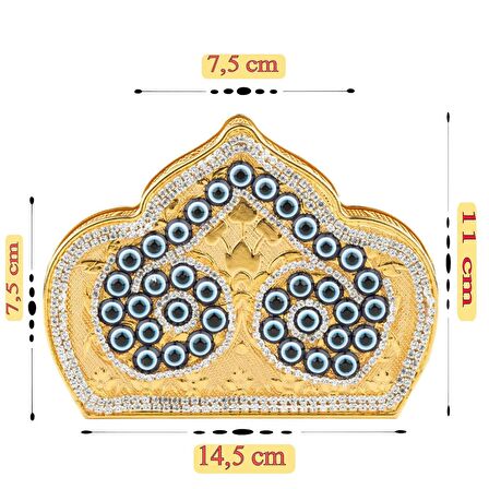 Nazar ve Swarovski Taşlı Peçetelik Desire Altın