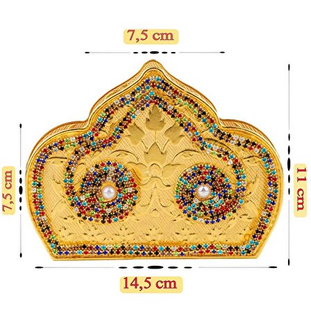 Renkli Taşlı Peçetelik Desire Altın