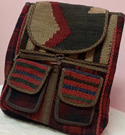 Otantik el dokuması unisex sırt çantası