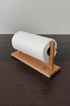 Ahşap Yatay Silindir Havlu Peçetelik Full Kayın Masif Lüx Sağlam Vidasız Montaj