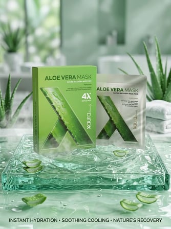 XAura Aloe Vera Mask Nature Recovery Nemlendirici Kağıt Yüz Maskesi 4'lü Paket
