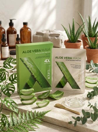 XAura Aloe Vera Mask Nature Recovery Nemlendirici Kağıt Yüz Maskesi 4'lü Paket