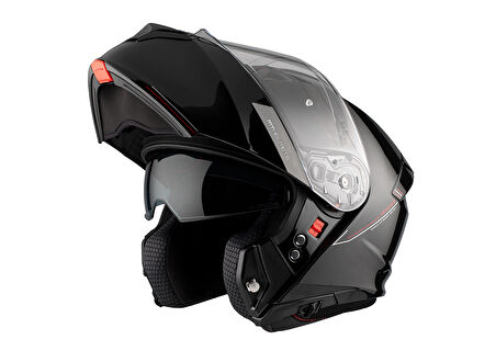 MT Genesis Sv Solid A1 Parlak Siyah Çene Açılır Kask