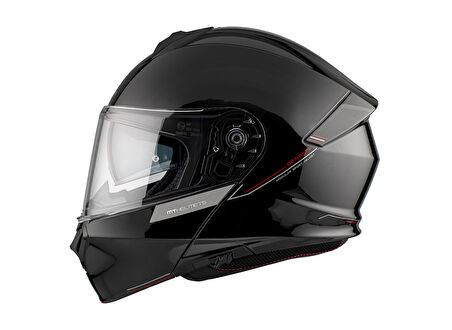 MT Genesis Sv Solid A1 Parlak Siyah Çene Açılır Kask