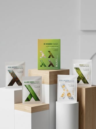 XAura X-Mixed Mask Set Karma Kağıt Yüz Maskesi 4'lü (Kolajen, Pirinç, Aloe, Yosun)