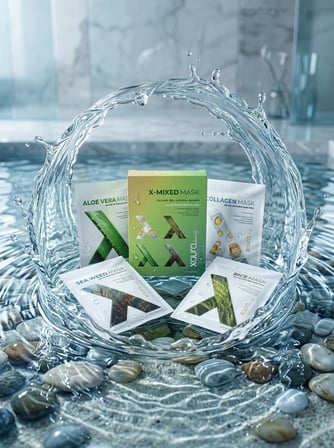XAura X-Mixed Mask Set Karma Kağıt Yüz Maskesi 4'lü (Kolajen, Pirinç, Aloe, Yosun)