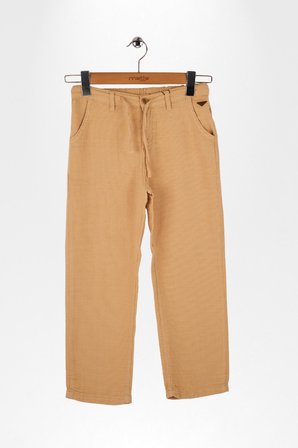 Keten Görünümlü Bağcıklı Rahat Erkek Çocuk Pantolon