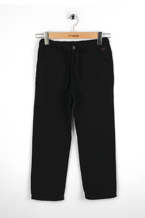 Keten Görünümlü Bağcıklı Rahat Erkek Çocuk Pantolon