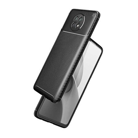 Smcase Xiaomi Mi10T Lite Kılıf Negro Karbon Dokulu Silikon  Nano Ekran Koruyucu