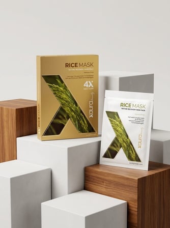 XAura Rice Mask Pirinç Özlü Aydınlatıcı Kağıt Yüz Maskesi 4'lü Paket