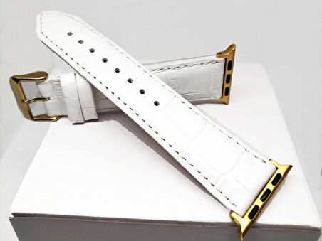 Akıllı saat Uyumlu   Deri Saat  Kordonu   32mm /38mm  beyaz www