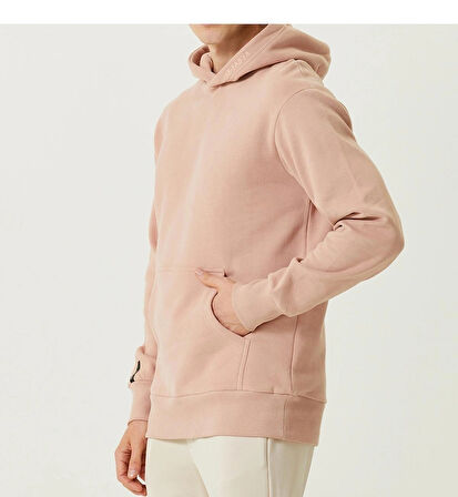 Somon Organik Kapüşonlu Oversize 3 İplik İçi Polarlı Şardonlu Sweatshirt