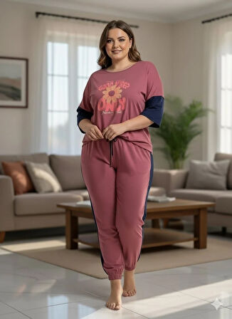 KADIN PEMBE EŞOFMAN TAKIMI