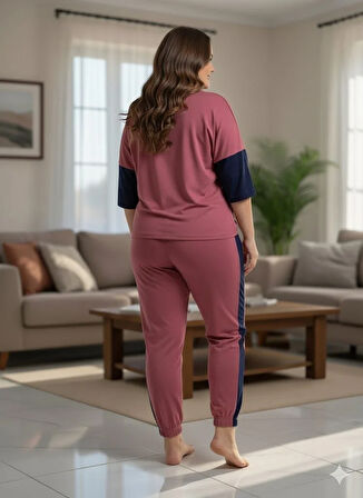 KADIN PEMBE EŞOFMAN TAKIMI