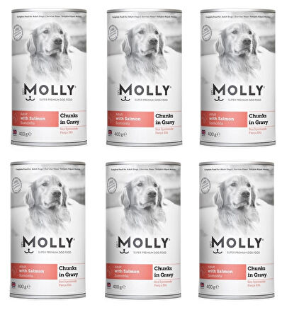 Molly Somonlu Soslu Köpek Konservesi 400 Gr X 6 Adet