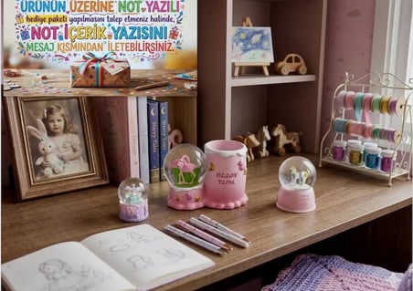 Masalsı Dokunuş: Flamingo Kalemlik Unicorn Kar Küresi 3’lü Dekoratif Set(dilediğiniz notu hediye paketi üzerine yazılı şeklinde gönderim yapılmaktadır)