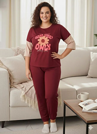 KADIN BORDO EŞOFMAN TAKIMI