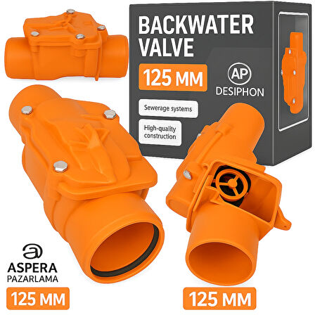 Ø125 mm PVC Atık Su Gider Çekvalfi – Geri Akış ve Koku Önleyici Kilitli Valf Sistemi