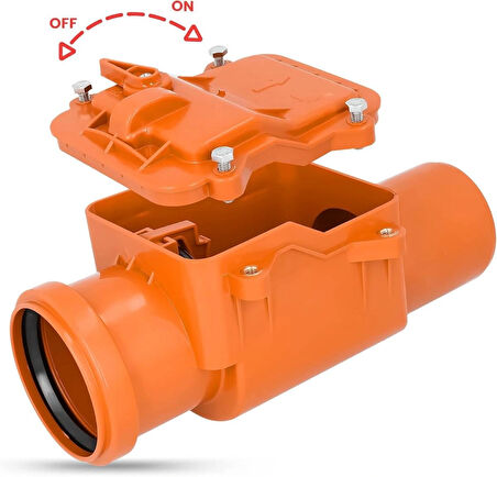Ø125 mm PVC Atık Su Gider Çekvalfi – Geri Akış ve Koku Önleyici Kilitli Valf Sistemi