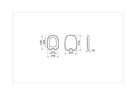 VitrA Plural 126-401-009 Klozet Kapağı Duroplast, Üstten Sıkmalı Yavaş Kapanır Mat Beyaz
