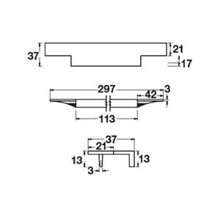 Häfele STAIRWAY II Profil kulp mat siyah 297mm