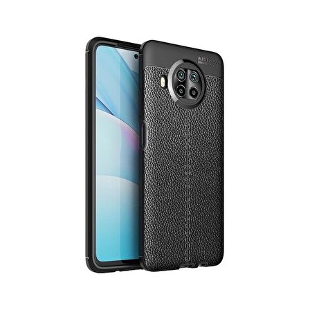 Smcase Xiaomi Mi10i 5g Kılıf Deri Dokulu Silikon  Nano Ekran Koruyucu 