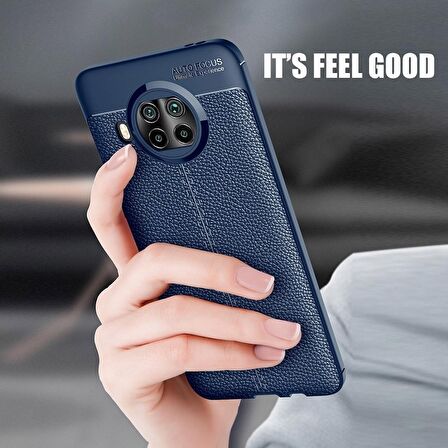 Smcase Xiaomi Mi10i 5g Kılıf Deri Dokulu Silikon  Nano Ekran Koruyucu 