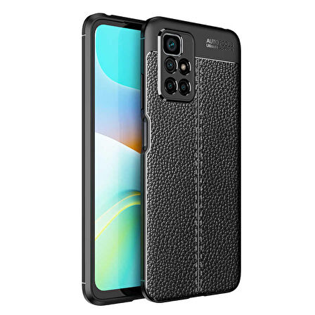 Gpack Xiaomi Redmi 10 Kılıf Niss Silikon Deri Görünümlü Kamera KorumalıNano Glass