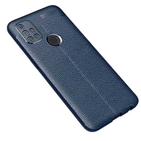 Smcase OnePlus Nord N10 5G Kılıf Deri Dokulu Silikon  Nano Ekran Koruyucu