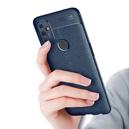 Smcase OnePlus Nord N100 Kılıf Deri Dokulu Silikon  Nano Ekran Koruyucu