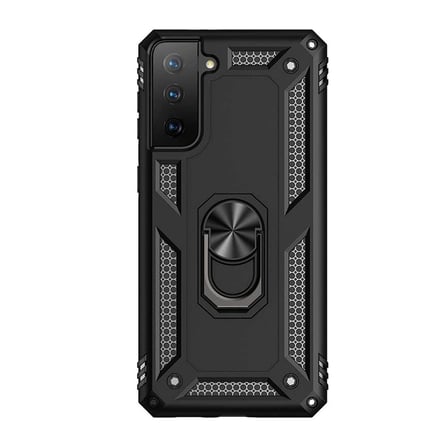 Smcase Samsung Galaxy S21 5G Kılıf Vega Yüzüklü Standlı Tank Kapak