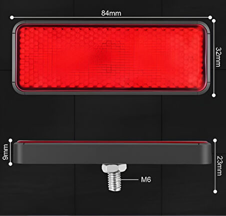 Motosiklet Kedigözü Çakarlı,Ledli Işıklı Reflektör Kırmızı 12 Volt Düz ve Çakar Modlu_Arasmoto