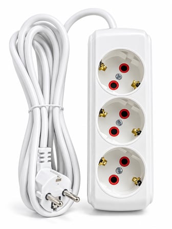 3'lü Topraklı Grup Priz 2-3-5 Metre Kablo Seçenekli Çocuk Korumalı 3500W 16A Beyaz Uzatma Kablosu