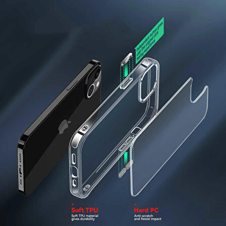 Gpack Apple iPhone 13 Kılıf Forst Lüx TPU Şeffaf Koruma