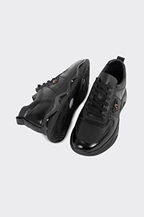 Bağcıklı Hakiki Deri Erkek Sneaker 